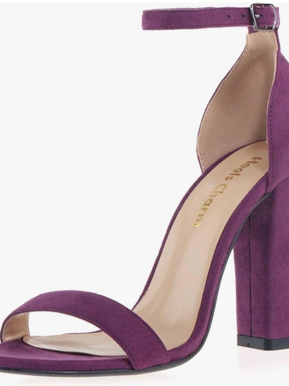 Purple Suede Block Heel